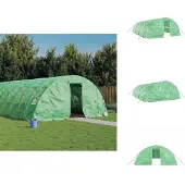 vidaXL Gewächshaus mit Stahlrahmen Grün 40 m² 8x5x2,3 m - Gewächshäuser
