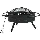 vidaXL Feuerschale mit Schürhaken 70 cm XXL Stahl