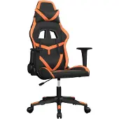 vidaXL Gaming-Stuhl mit Massagefunktion Schwarz und Orange Kunstleder