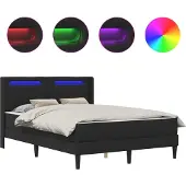 vidaXL Bettgestell mit Matratze Schwarz 140 x 200 cm Kunstleder