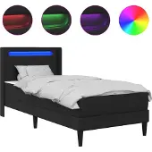 vidaXL Bettgestell mit Matratze Schwarz 100 x 200 cm Kunstleder