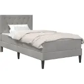 vidaXL Bettgestell mit Matratze mit Kopfteil Hellgrau 90 x 190 cm Samt