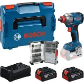 Bosch Werkzeug-Set: GDX 18V-285 + 2x GBA 5.0Ah + GAL + 31-tlg. Bit-Set in L-BOXX