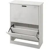 Décoshop26 - Schuhschrank 81x60x25 cm MDF weiß Used-Look 04_0005895 04_0005895