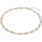 Valero Pearls Kette aus Sterling Silber mit Süßwasser-Zuchtperle in multicolor | Gr.: 50 cm