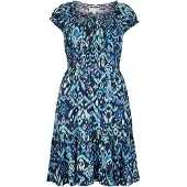 Apricot Druckkleid "Smokkleid" 1 tlg. mit Ikatmuster