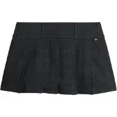 Superdry für Damen. W7210331A Plissierter Minirock mit niedriger Taille grau (M), Lässig, Viskose