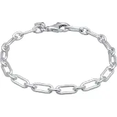KUZZOI Armbänder - Armband Gliederkette Modern Oval 925 Sterling Silb - Gr. 21 CM - in Silber - für Damen