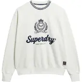 Superdry für Damen. W2012468A Country Club Sweatshirt weiß (L), Lässig, Baumwolle, Langarm