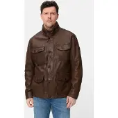 Camel active Lederjacke mit Innenaschen in Braun | Gr.: 58