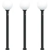vidaXL Pollerleuchten mit Sensor 3 Stk. 120 cm Schwarz IP44