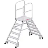Hymer Podesttreppe fahrbar, beidseitig begehbar, 2x6 Stufen, Standhöhe 1,45 m