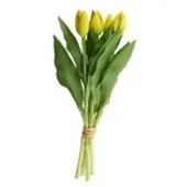Möbel Kraft Tulpenbund 5fach , gelb , Kunststoff,Metall , Maße (cm): H: 32