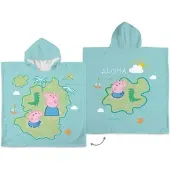 Herding Peppa Pig Kinder Badeponcho 60x120cm - türkis|blau