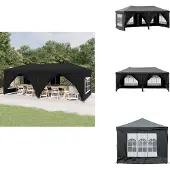 vidaXL Partyzelt Faltbar mit Seitenwänden Schwarz 3x6 m - Pavillons & Partyzelte