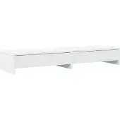 vidaXL Monitorständer mit Schubladen Weiß 100 x 27 x 15 cm Holzwerkstoff