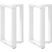 vidaXL Esstischbeine T-Form 2 Stk. Weiß 50x35x(72-73) cm Stahl