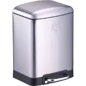 Dirt Devil Tretmülleimer 6L ? Mülleimer Küche mit Soft Close ? Abfalleimer aus Edelstahl ? Herausnehmbarer Inneneimer ? Küchenmülleimer - 23 x 22,5 x 32,5 CM ? Silber