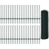 vidaXL Sechseckzaun mit Pfosten 100 x 0,8 m PVC-beschichteter Stahl