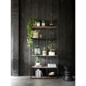 DTP Home Regal Barra aus recyceltem Teakholz, modernes Design, natur, Metallgestell, 95 cm breit