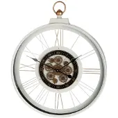 Gilde Wanduhr rund Kello weiß H. 73 cm, 60419