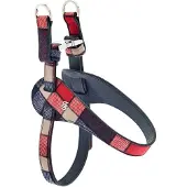 Ferribiella Verstellbares Leder Hundegeschirr Komfort - Tartan / S