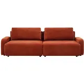 Vente-unique 4-Sitzer Schlafsofa - Chenille-Stoff - Terrakotta - YOKIRA