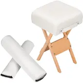 TecTake Hocker mit 2 Lagerungsrollen aus Holz und Kunstleder leichte Reinigung