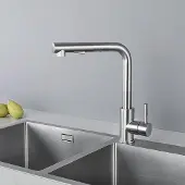 OEM Edelstahl-Küchenarmatur auslaufbar, 360° drehbar, 2-Strahl