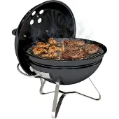 Outsunny Holzkohlegrill BBQ Smoker mit Deckel Griff Tragbarer Kugelgrill Schwarz