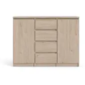 Ebuy24 Nada Sideboard 2 Türen und 4 Schubladen Hickory-Nachbildung.