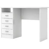 Ebuy24 Fula Schreibtisch 4 Schubladen und 1 Ablage, weiss.