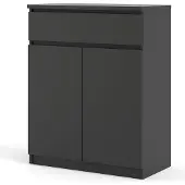 Ebuy24 Nada Sideboard 2 Türen og 1 Schublade mattschwarz.