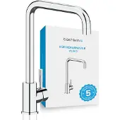 Bächlein Küchenarmatur 360 Grad schwenkbar - in Chrom– Einhand-Spültischbatterie mit 360° schwenkbarem Auslauf, Wasserhahn für die Küche