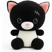 Landahl & Baumann Kuscheltier Katze 25 cm schwarz Halloween – Weiches Plüschtier Stofftier