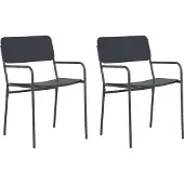 vidaXL Gartenstühle 2 Stk. Anthrazit Stahl