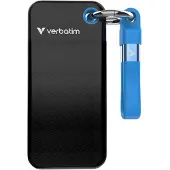 Verbatim Pocket SSD, 2 TB, USB Typ-C, 3.2 Gen 2 (3.1 Gen 2), 1000 MB/s, 10 Gbit/s, Schwarz, Blau