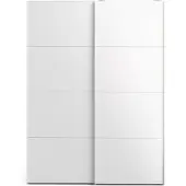 Ebuy24 Veto Schiebetürenschrank B150 cm 2 Türen weiß und weiß hochglanz.