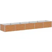 vidaXL Hochbeet Hellbraun 400 x 80 x 45 cm Verzinkter Stahl
