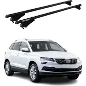 Menabo Grundträger Dachträger für Skoda Karoq 2018-2025 ABE Aluminium Schwarz 2x