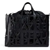 Replay Handtasche Umhängetasche Handbag Black + Cambridge Brown schwarz