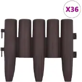 vidaXL Rasenkanten 36 Stk. Braun 10 m PP