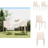 vidaXL Gartenstühle 2 Stk. Creme 50x46x80 cm Polypropylen - Gartenstühle