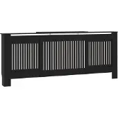 vidaXL Holzwerkstoff Heizkörperverkleidung Schwarz 205 cm