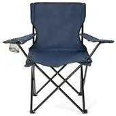 24MOVE Campingstuhl Faltstuhl, blau, mit Getränkehalter und Tragetasche Outdoor, faltbar max. 100kg, Angerstuhl, Klappstuhl