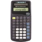 Texas Instruments Wissenschaftlicher Taschenrechner - - TI-30 ECO RS - LCD-Bildschirm - Solarenergie - Schwarze Farbe