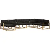 vidaXL Outdoor-Sofagarnitur 8 stk. Weiß und Schwarz Massivholz Akazie