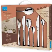 Amefa Besteckset Gaia 42-teilig Edelstahl silberfarben modern