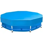 Sekey Poolabdeckung Rund Blau 457cm Pool Abdeckplane Blau