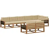 vidaXL Outdoor-Sofagarnitur 8 stk. Natur und Beige